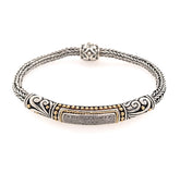 Silver & 18kt Yellow Gold Diamond Bracelet